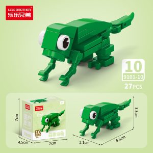 Lele Brothers 10-in-1 Cute Pets Mini Bricks Building Block Toy Kit - Lizard
