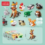 Lele Brothers 10-in-1 Cute Pets Mini Bricks Building Block Toy Kit