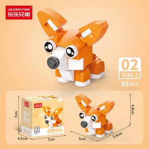 Lele Brothers 10-in-1 Cute Pets Mini Bricks Building Block Toy Kit - Corgi Dog
