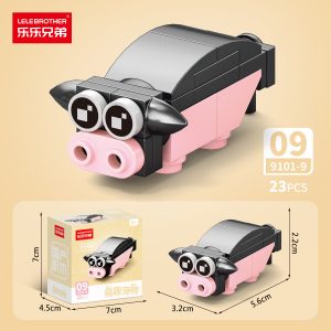 Lele Brothers 10-in-1 Cute Pets Mini Bricks Building Block Toy Kit - Pig