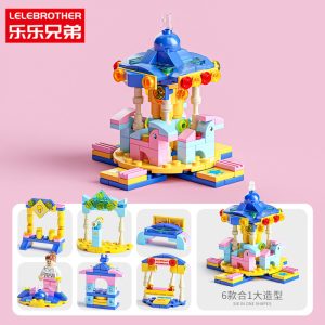 LELE BROTHER 6-in-1 Princess Castle & Treehouse Toy Building Blocks - Mini Carousel-159 PCS