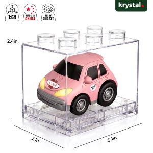 Vintage Diecast Pull-Back Car with Stackable Case 1:64 Alloy Model - Smart Fortwo