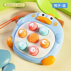 Mini Whack A Mole Game Toy - Cute Crab & Duck Design - Cute Duck Blue