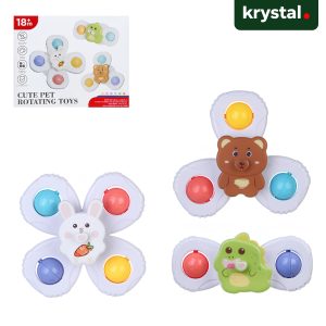 Baby Suction Cup Spinner Toy Set – Cute Animal Design - Cute Pet-3PCS Set